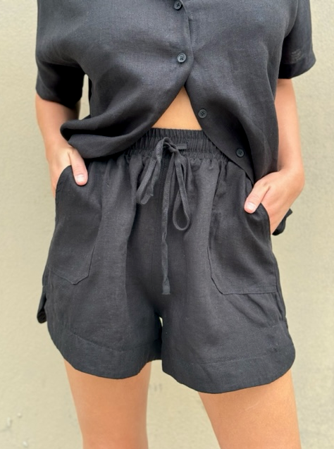 Bronte Linen Shorts - Black