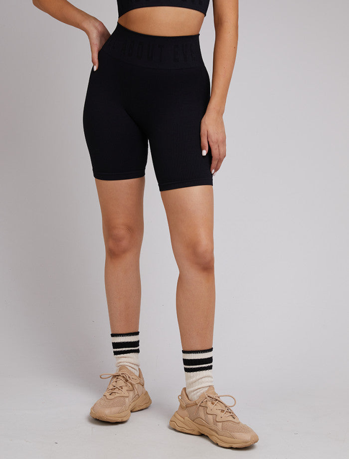 Remi Rib Bike Short - Black