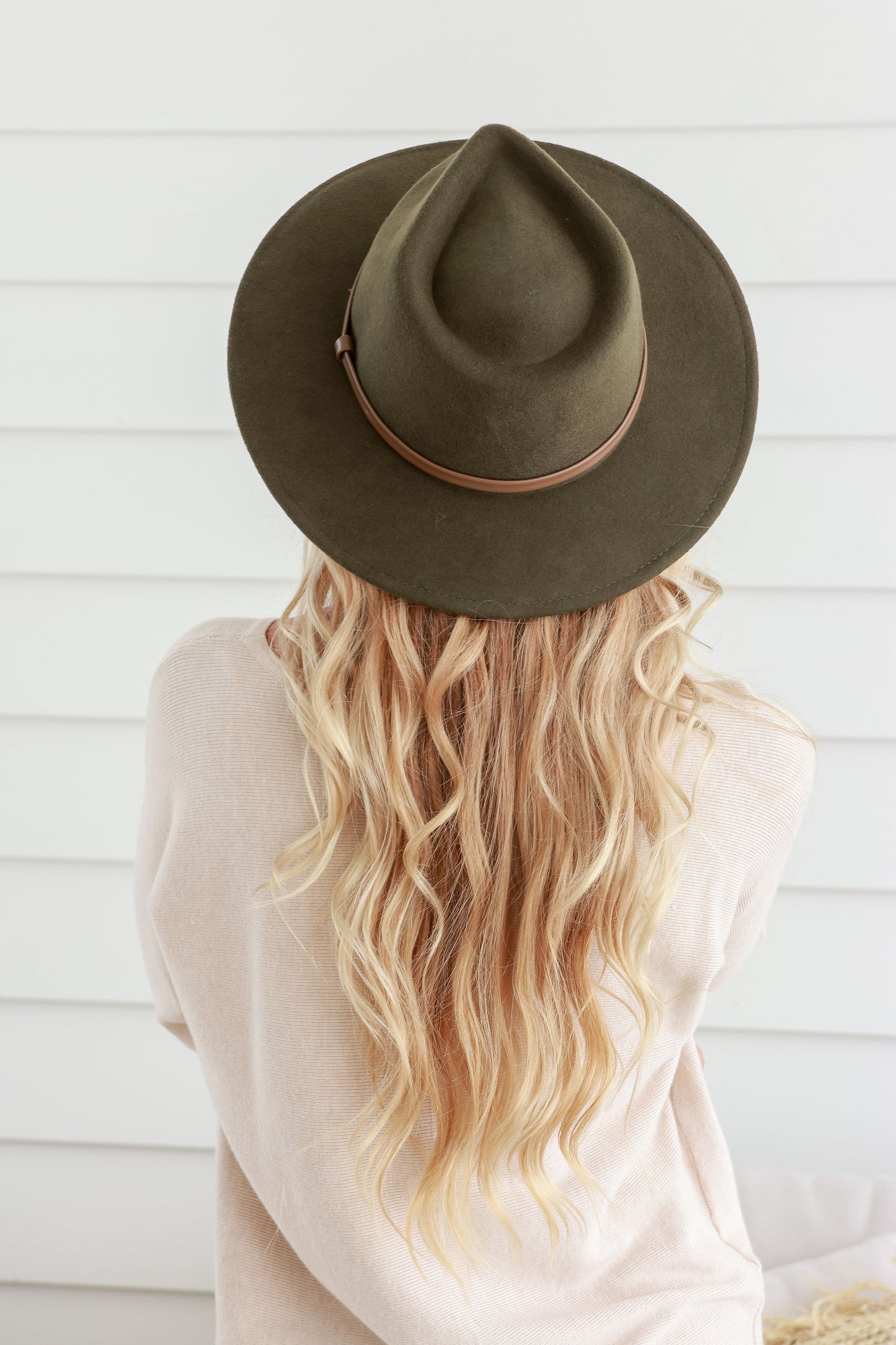 Fedora Wool Hat - Olive